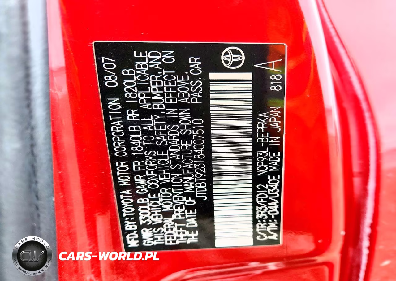 2008 Toyota Yaris Base VIN:JTDBT923184007510 - 12