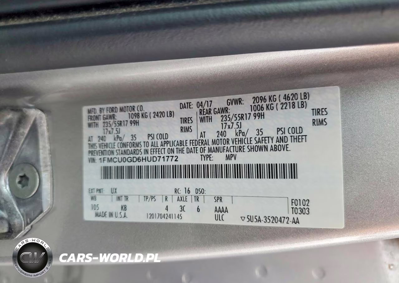 2017 Ford Escape Se VIN:1FMCU0GD6HUD71772 - 12