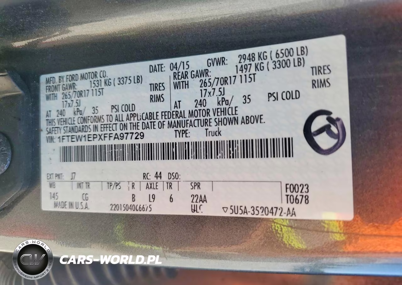 2015 Ford F150 Supercrew VIN:1FTEW1EPXFFA97729 - 12