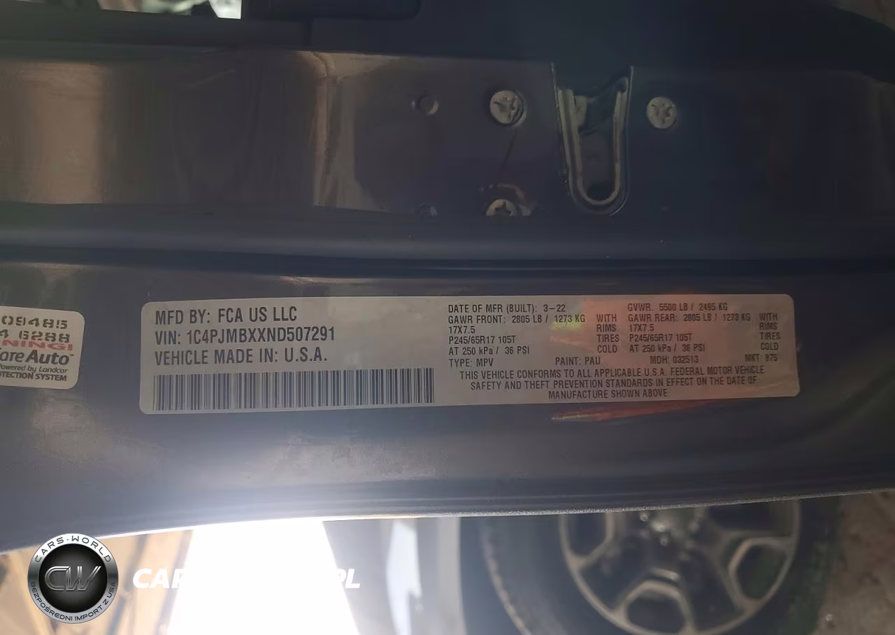 2022 Jeep Cherokee Trailhawk VIN:1C4PJMBXXND507291 - 12