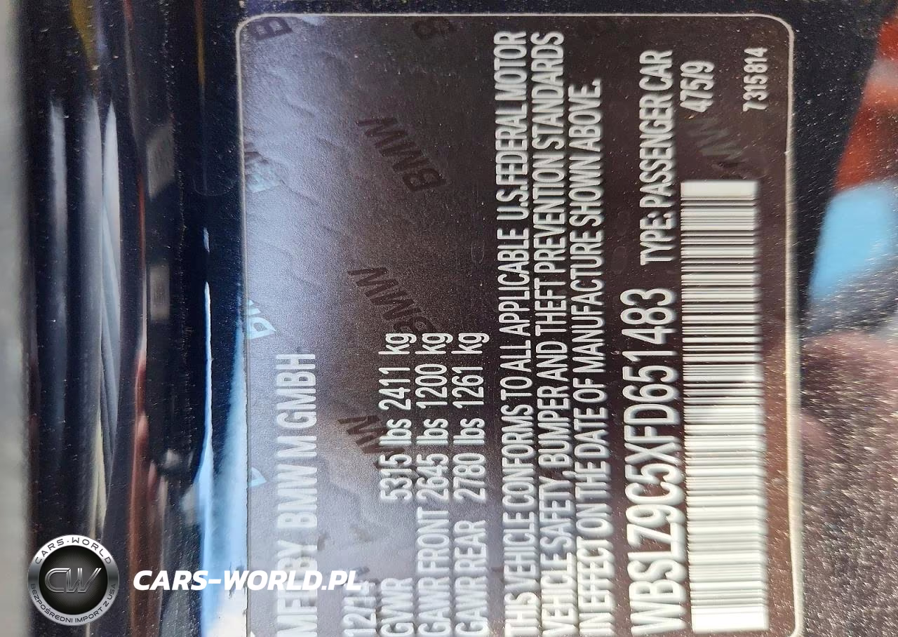 2015 BMW M6 VIN:WBSLZ9C5XFD651483 - 12