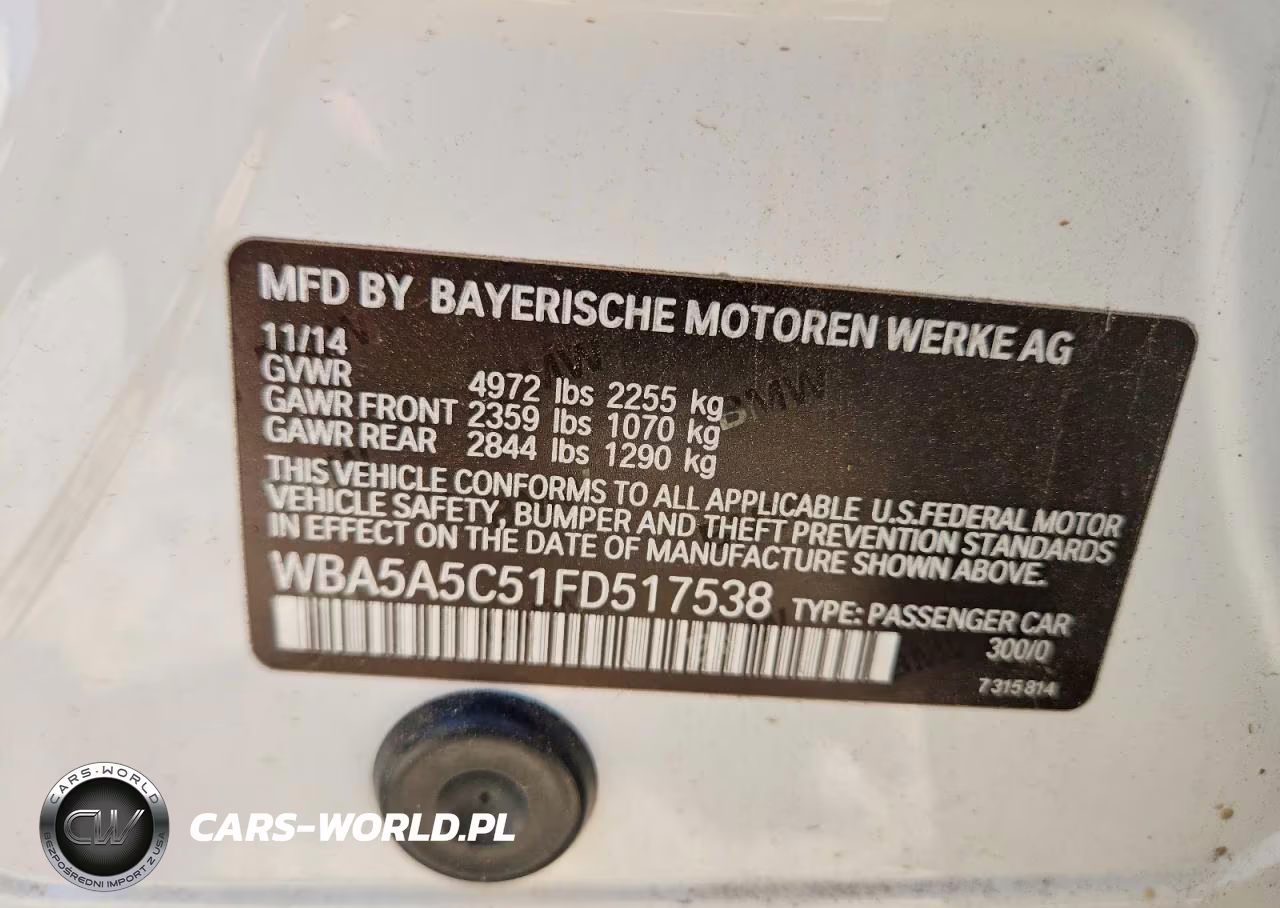 2015 BMW 528 I VIN:WBA5A5C51FD517538 - 12