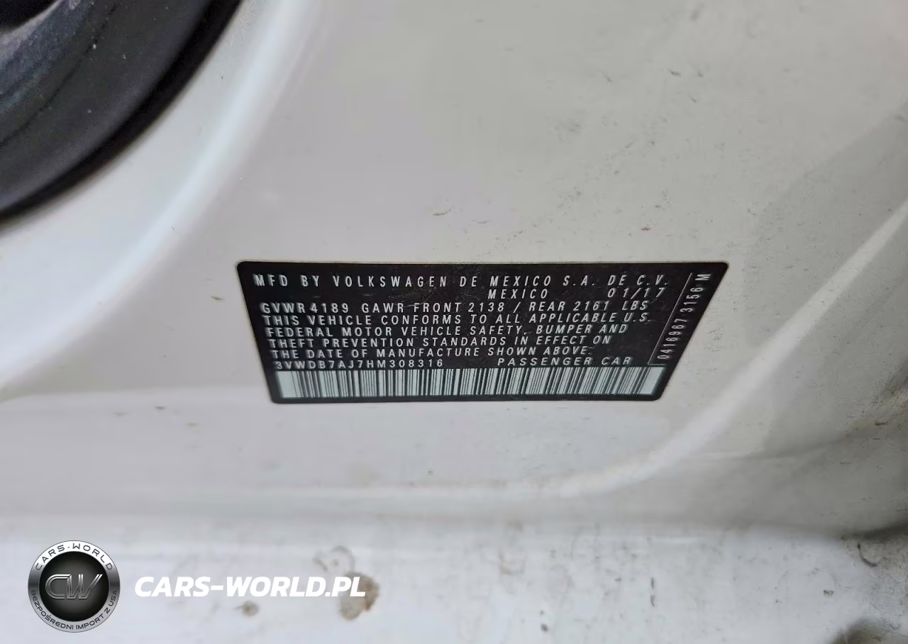 2017 Volkswagen Jetta Se VIN:3VWDB7AJ7HM308316 - 12