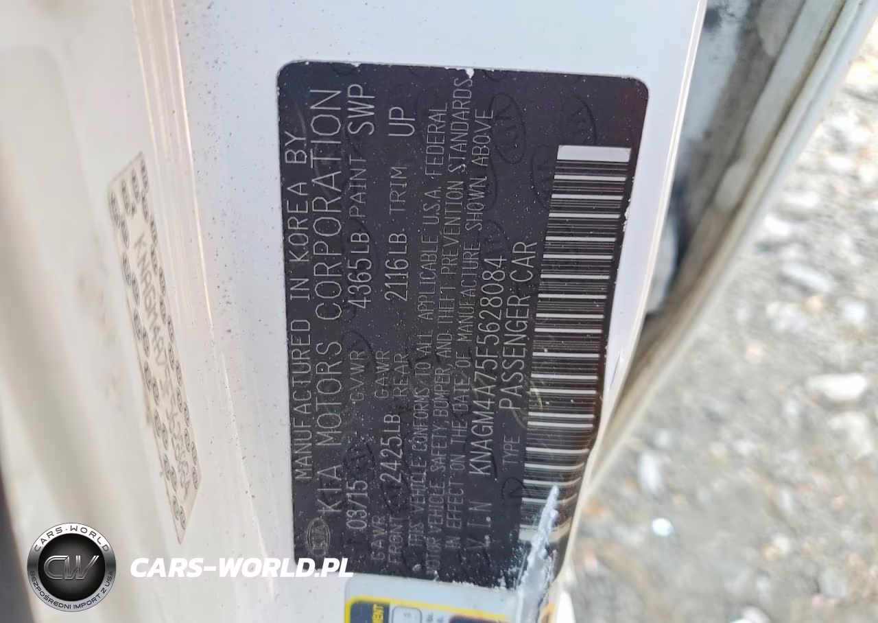 2015 Kia Optima Lx VIN:KNAGM4A75F5628084 - 12