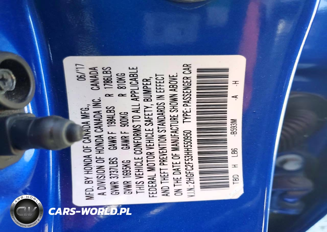 2017 Honda Civic Lx VIN:2HGFC2F53HH550950 - 13