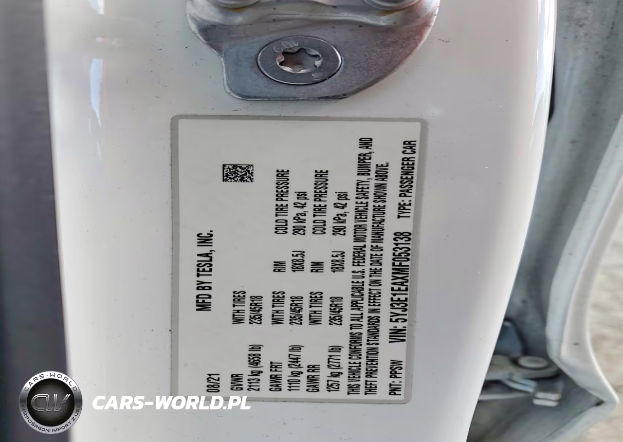 2021 Tesla Model 3 VIN:5YJ3E1EAXMF053138 - 13