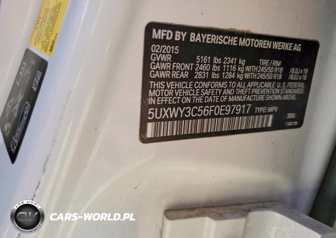 2015 BMW X3 xDrive28D VIN:5UXWY3C56F0E97917 - 13