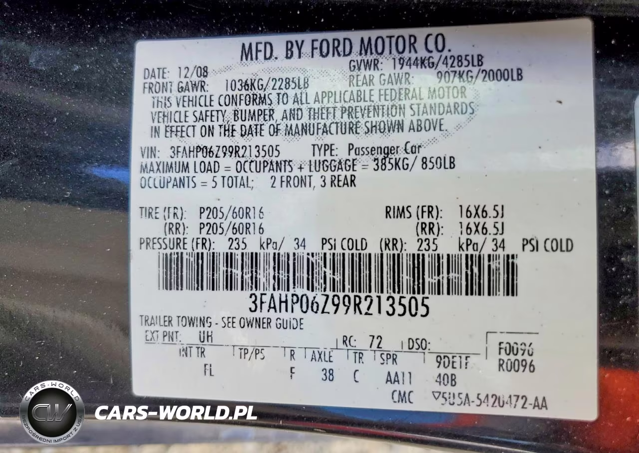 2009 Ford Fusion S VIN:3FAHP06Z99R213505 - 12