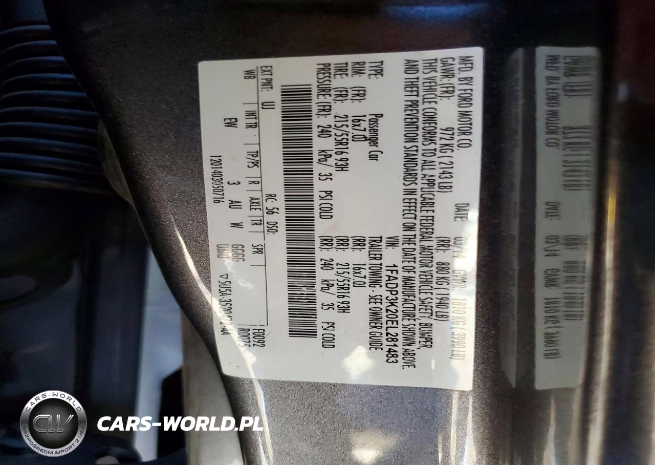 2014 Ford Focus Se VIN:1FADP3K20EL281483 - 12