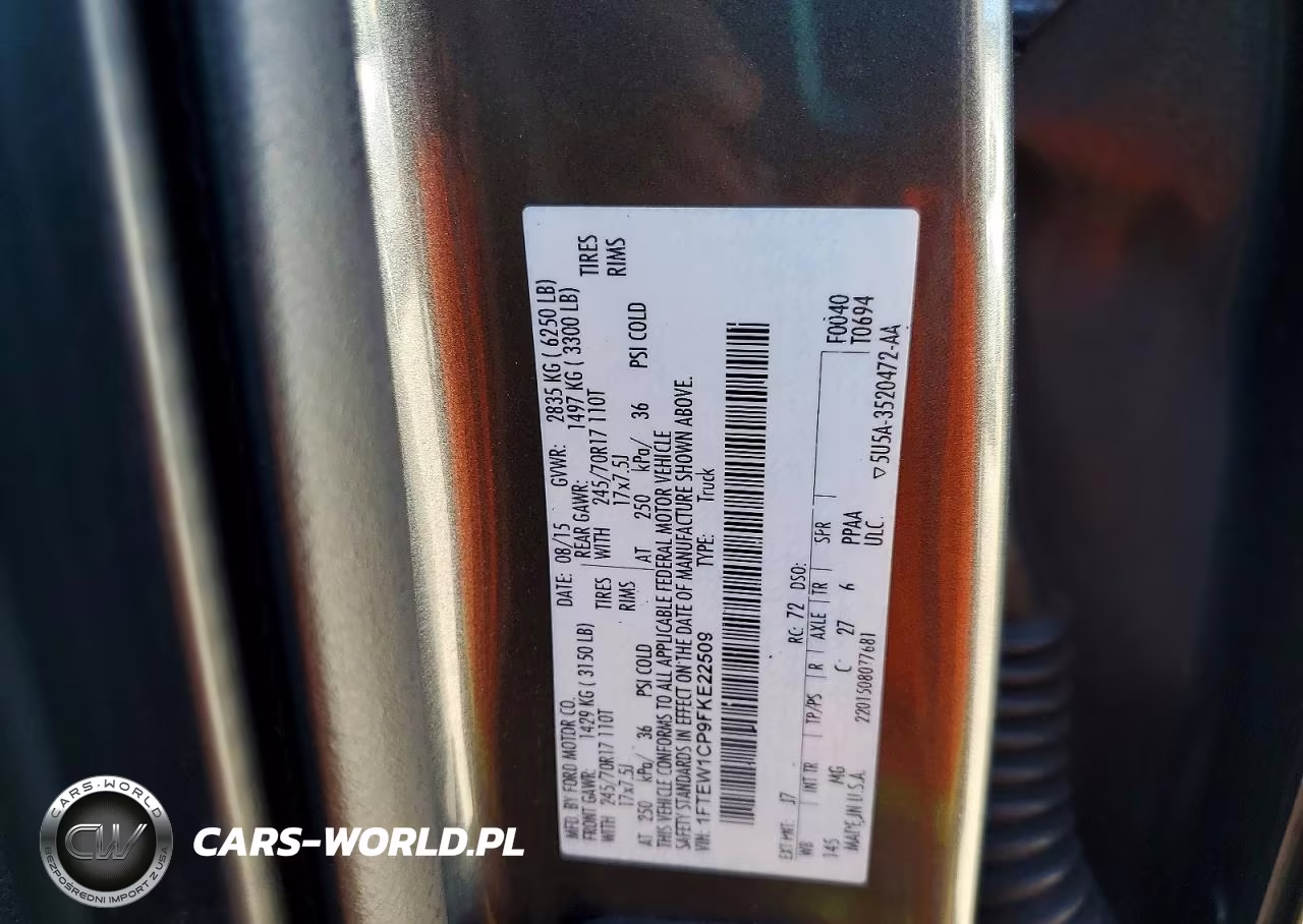 2015 Ford F150 Supercrew VIN:1FTEW1CP9FKE22509 - 12
