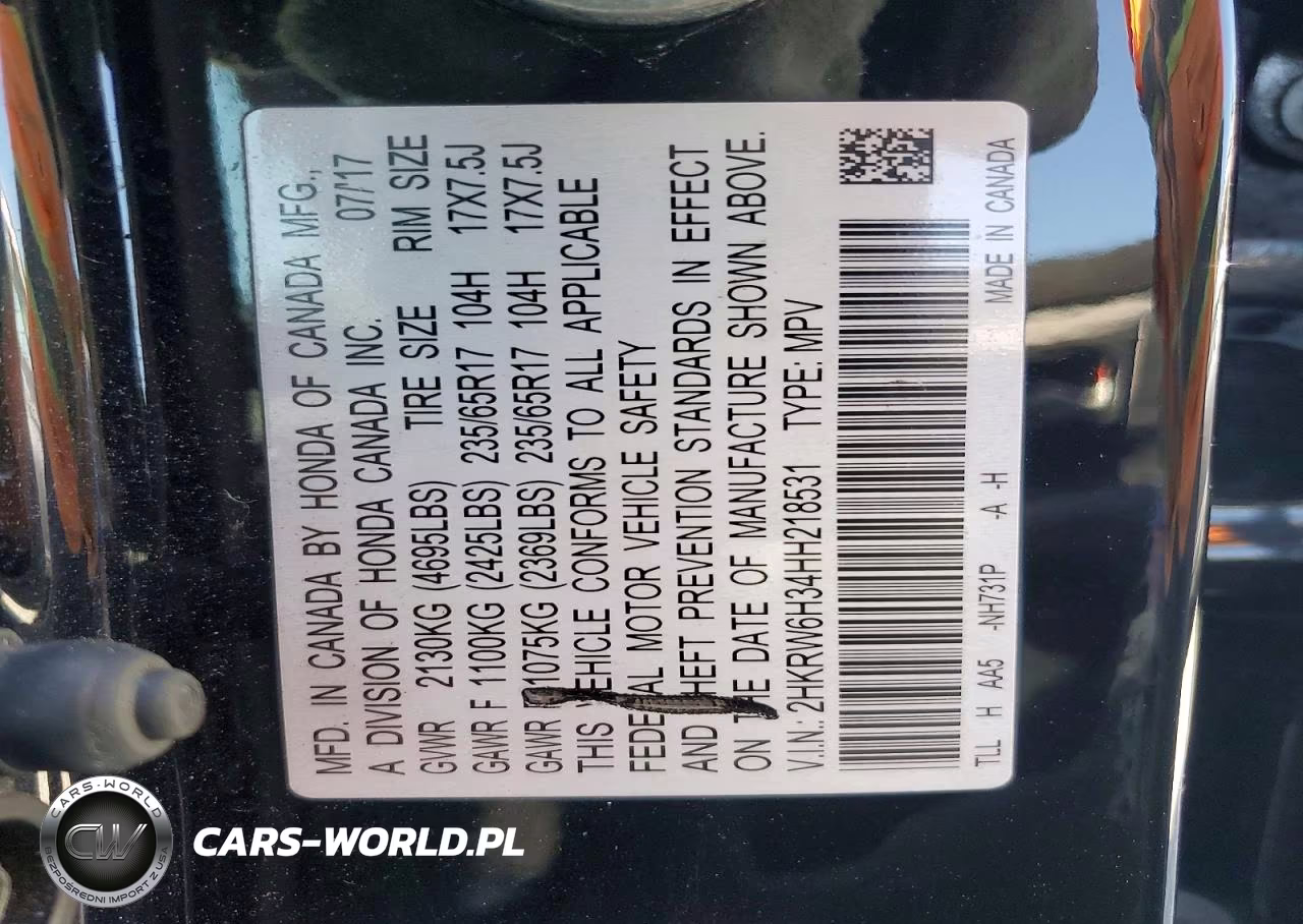 2017 Honda Cr-V Lx VIN:2HKRW6H34HH218531 - 13