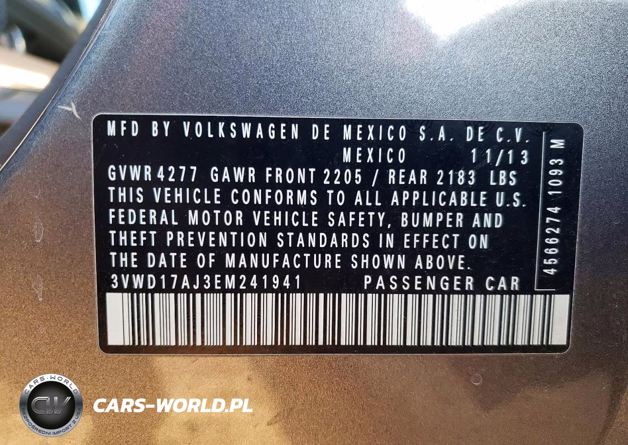2014 Volkswagen Jetta Se VIN:3VWD17AJ3EM241941 - 12