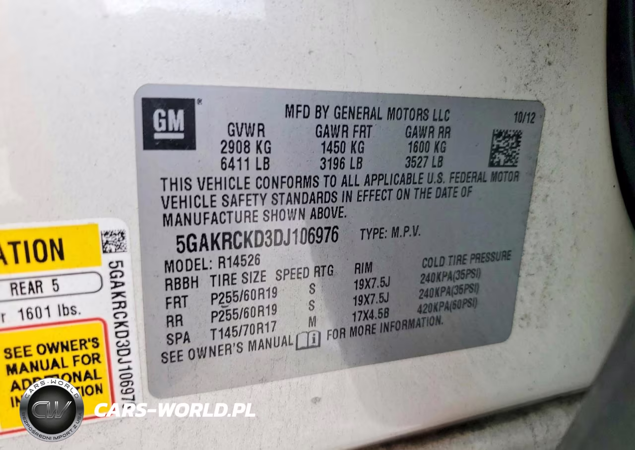 2013 Buick Enclave VIN:5GAKRCKD3DJ106976 - 13