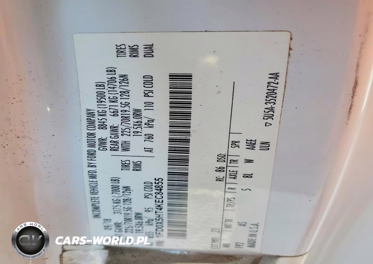 2019 Ford F550 Super Duty VIN:1FD0X5HT4KEC84855 - 12