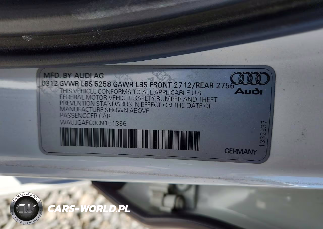 2012 Audi A6 Prestige VIN:WAUJGAFC0CN151366 - 12