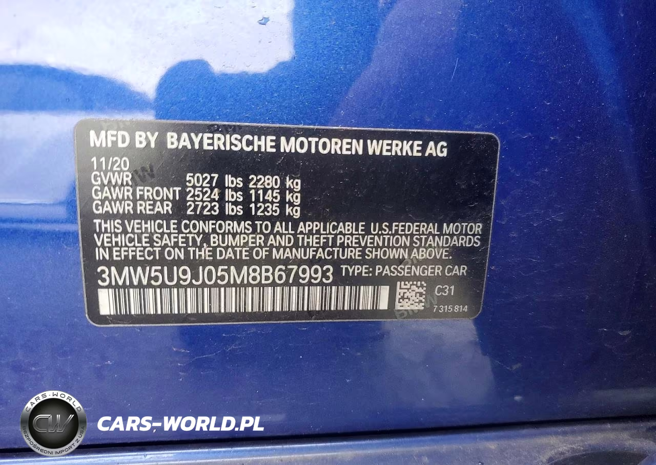 2021 BMW M340Xi VIN:3MW5U9J05M8B67993 - 13
