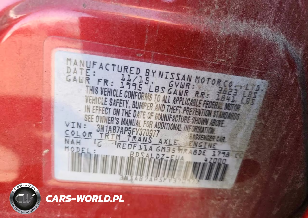 2015 Nissan Sentra Sv VIN:3N1AB7AP5FY370977 - 12