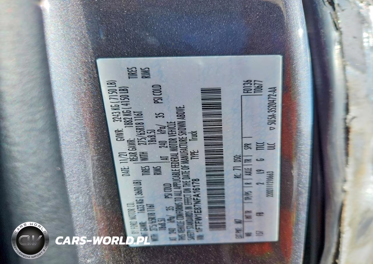2022 Ford F150 Supercrew VIN:1FTFW1E87NFA16178 - 12
