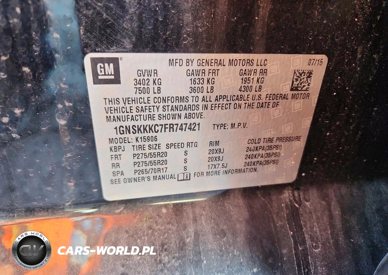 2015 Chevrolet Suburban K1500 Ltz VIN:1GNSKKKC7FR747421 - 13