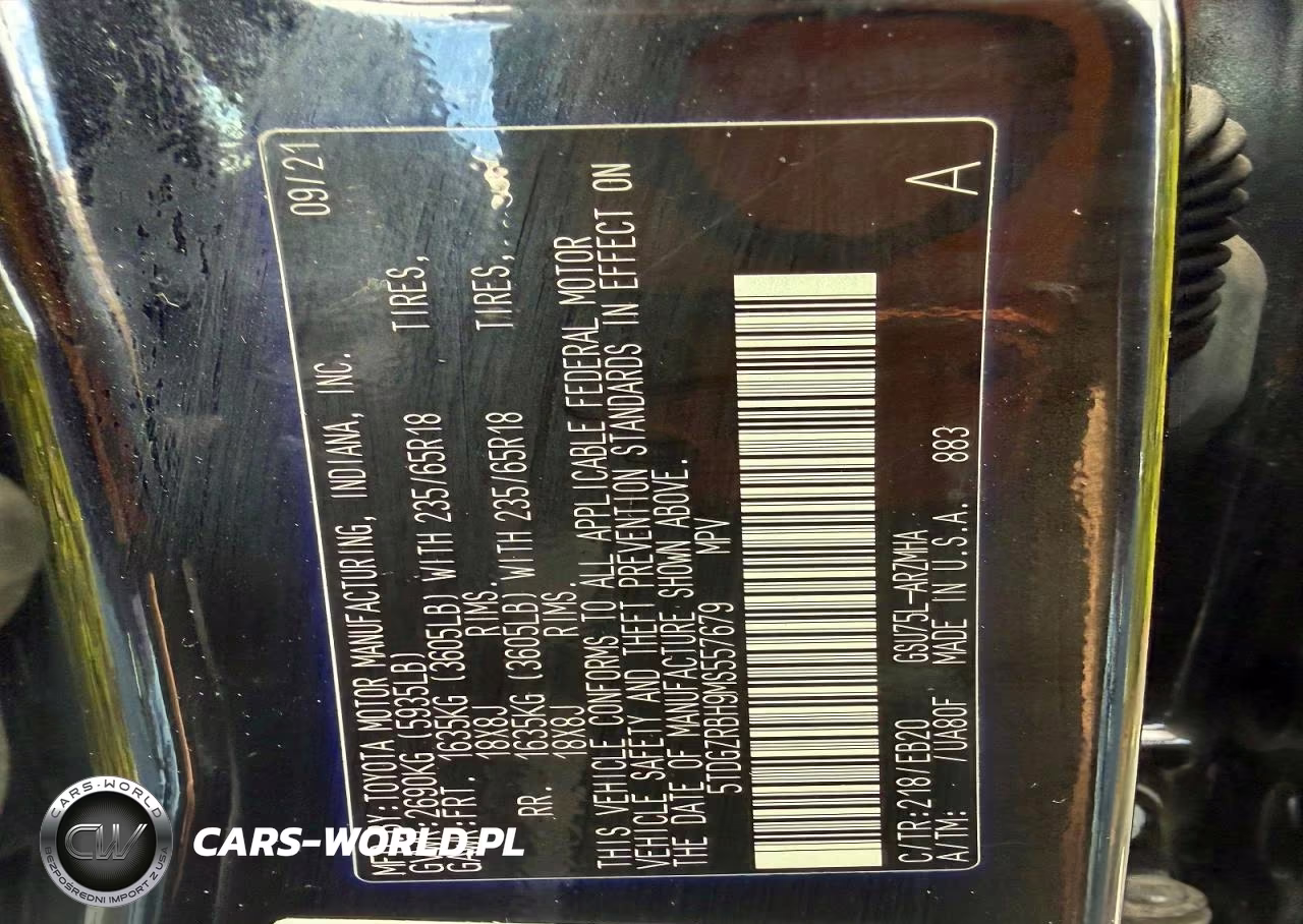 2021 Toyota Highlander Xle VIN:5TDGZRBH9MS557679 - 13