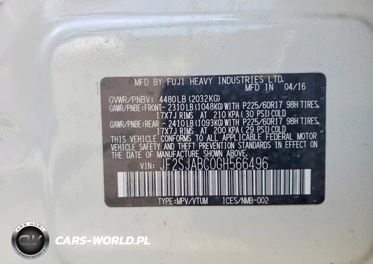 2016 Subaru Forester 2.5I VIN:JF2SJABC0GH566496 - 12