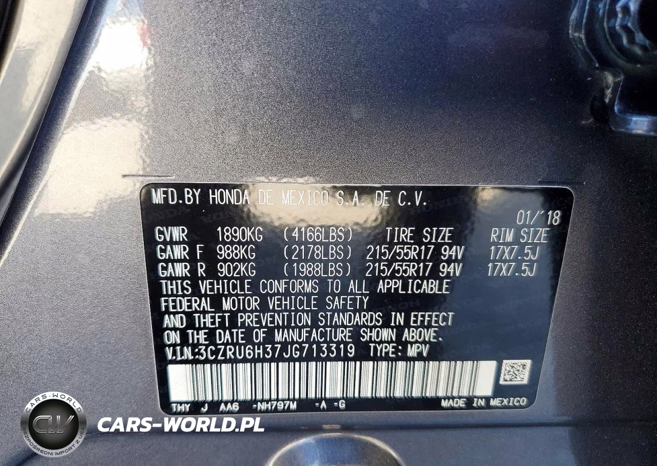 2018 Honda Hr-V Lx VIN:3CZRU6H37JG713319 - 14
