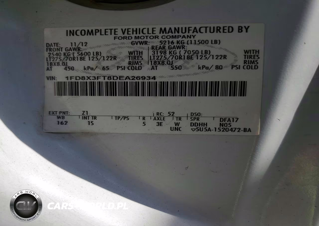 2013 Ford F350 Super Duty VIN:1FD8X3FT8DEA26934 - 12