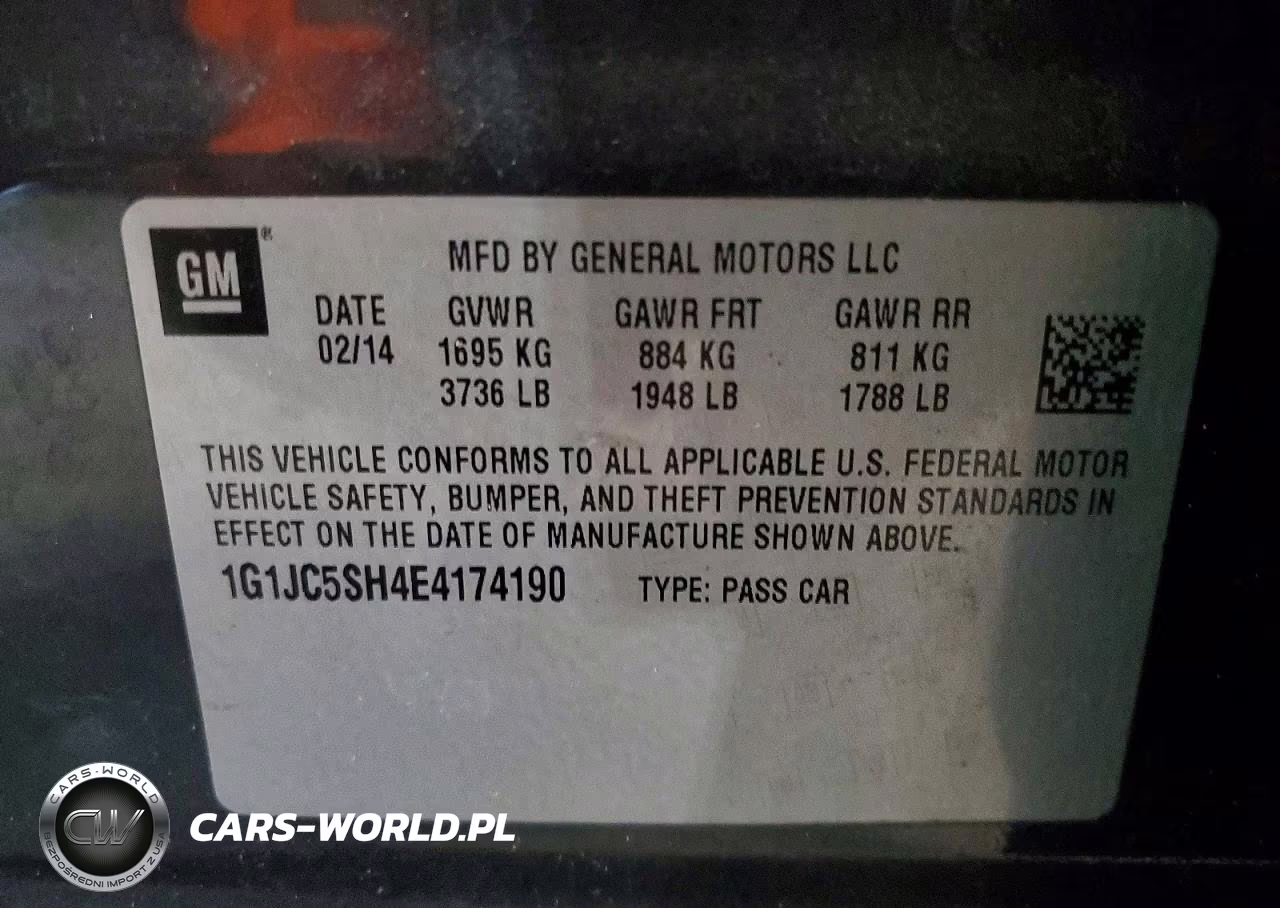 2014 Chevrolet Sonic Lt VIN:1G1JC5SH4E4174190 - 12