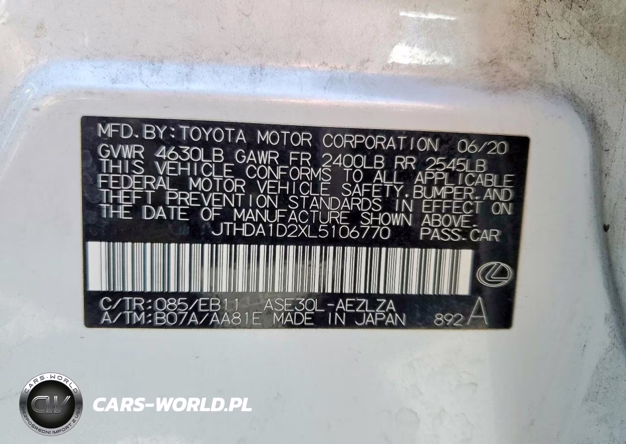 2020 Lexus Is 300 Premium VIN:JTHDA1D2XL5106770 - 13