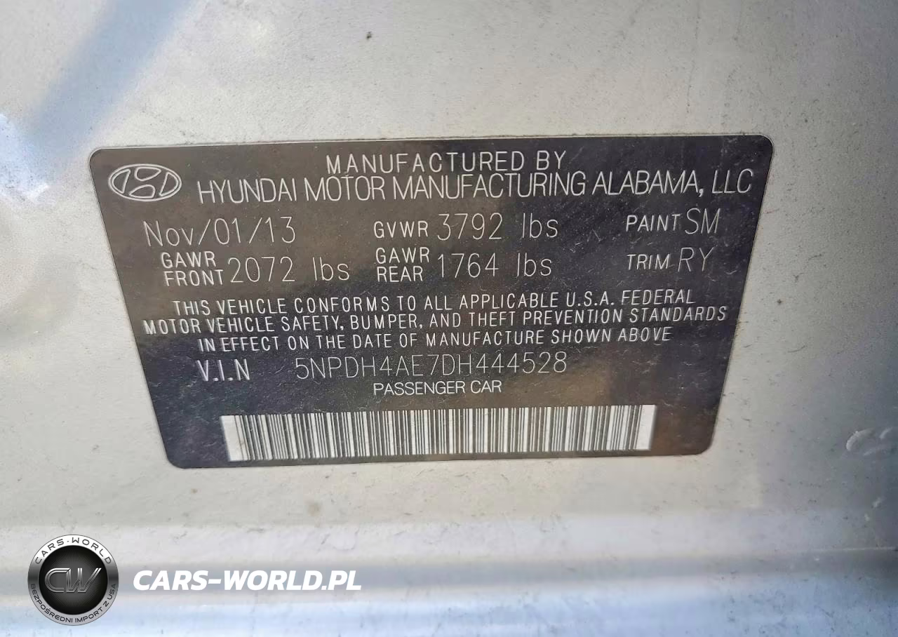 2013 Hyundai Elantra Limited VIN:5NPDH4AE7DH444528 - 12