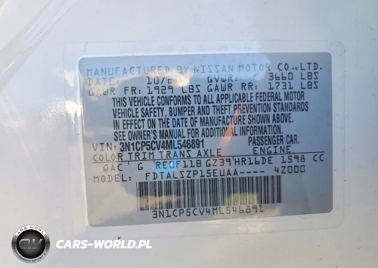 2021 Nissan Kicks Sv VIN:3N1CP5CV4ML546891 - 14