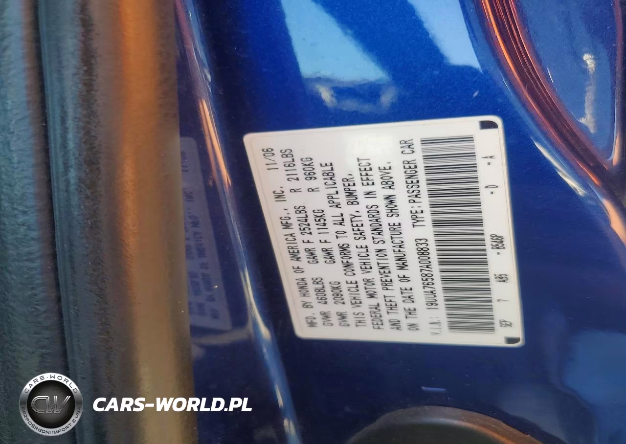 2007 Acura Tl Type S VIN:19UUA76587A008833 - 12
