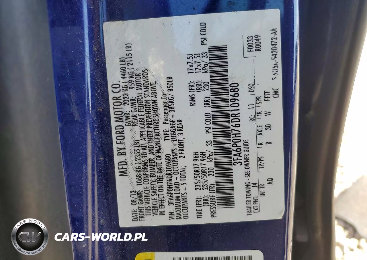 2013 Ford Fusion VIN:3FA6P0H76DR109680 - 12