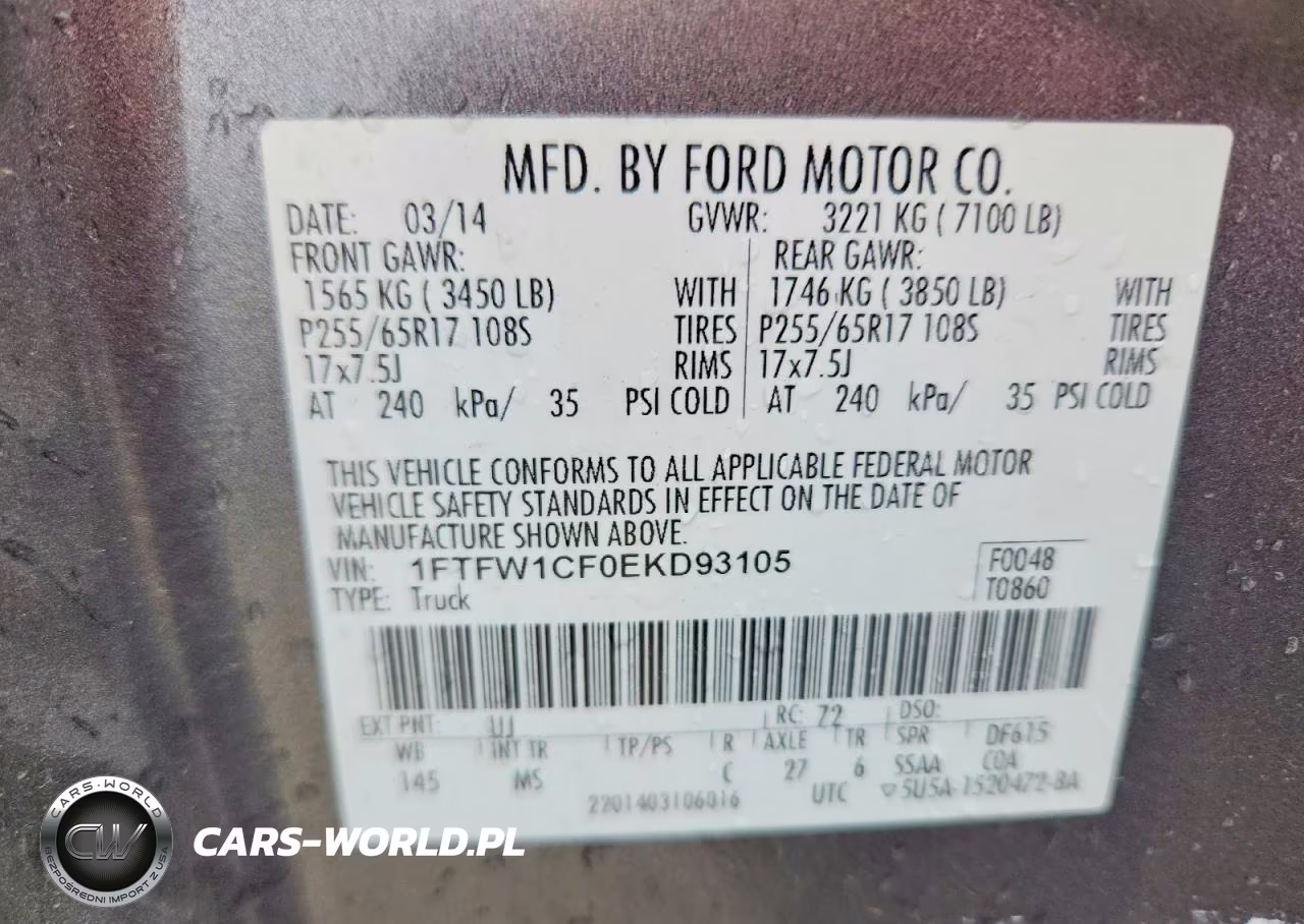 2014 Ford F150 Supercrew VIN:1FTFW1CF0EKD93105 - 12