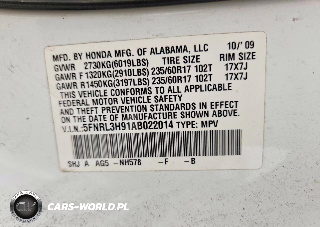 2010 Honda Odyssey Touring VIN:5FNRL3H91AB022014 - 13