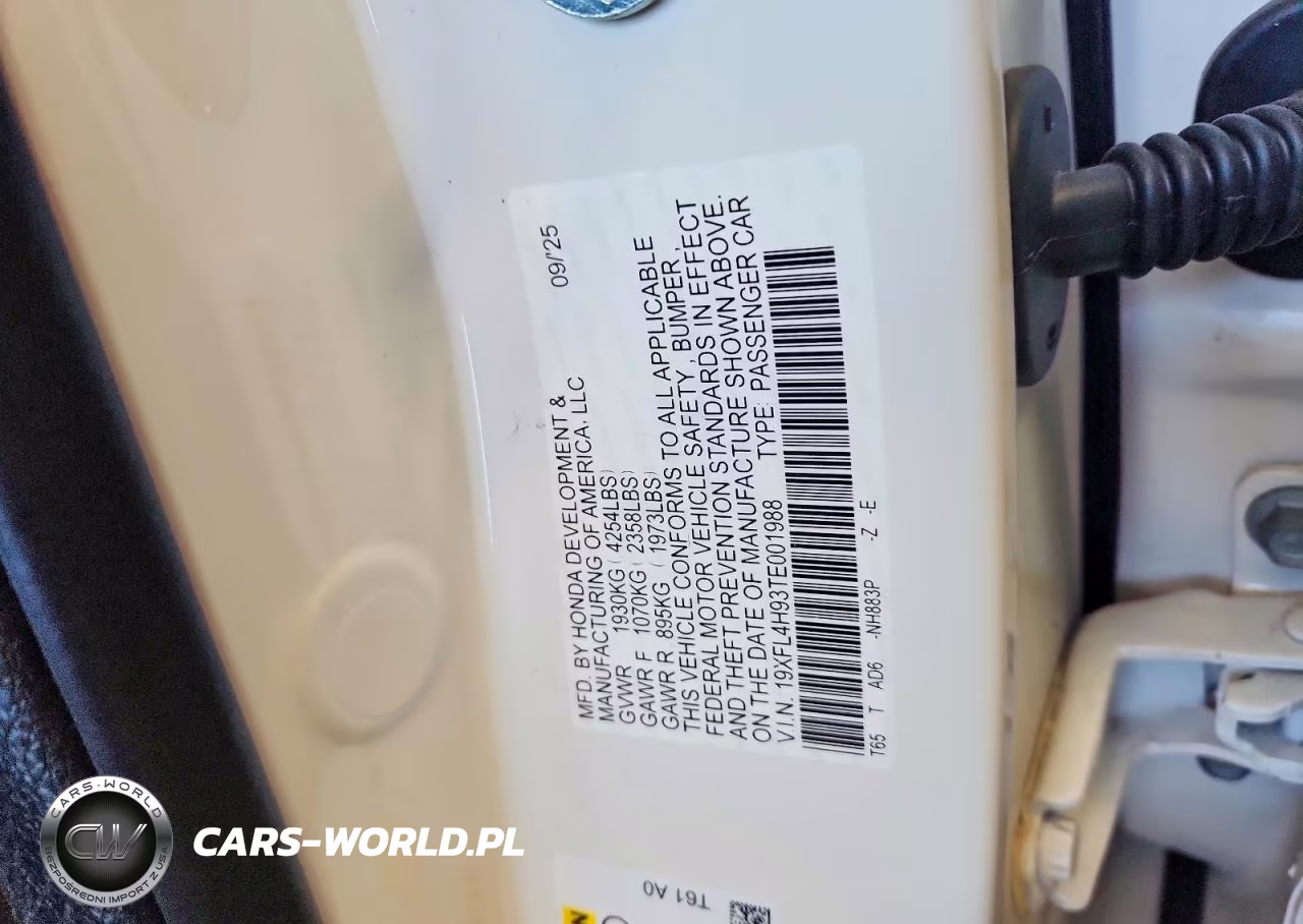 2026 Honda Civic Sport Touring VIN:19XFL4H93TE001988 - 12
