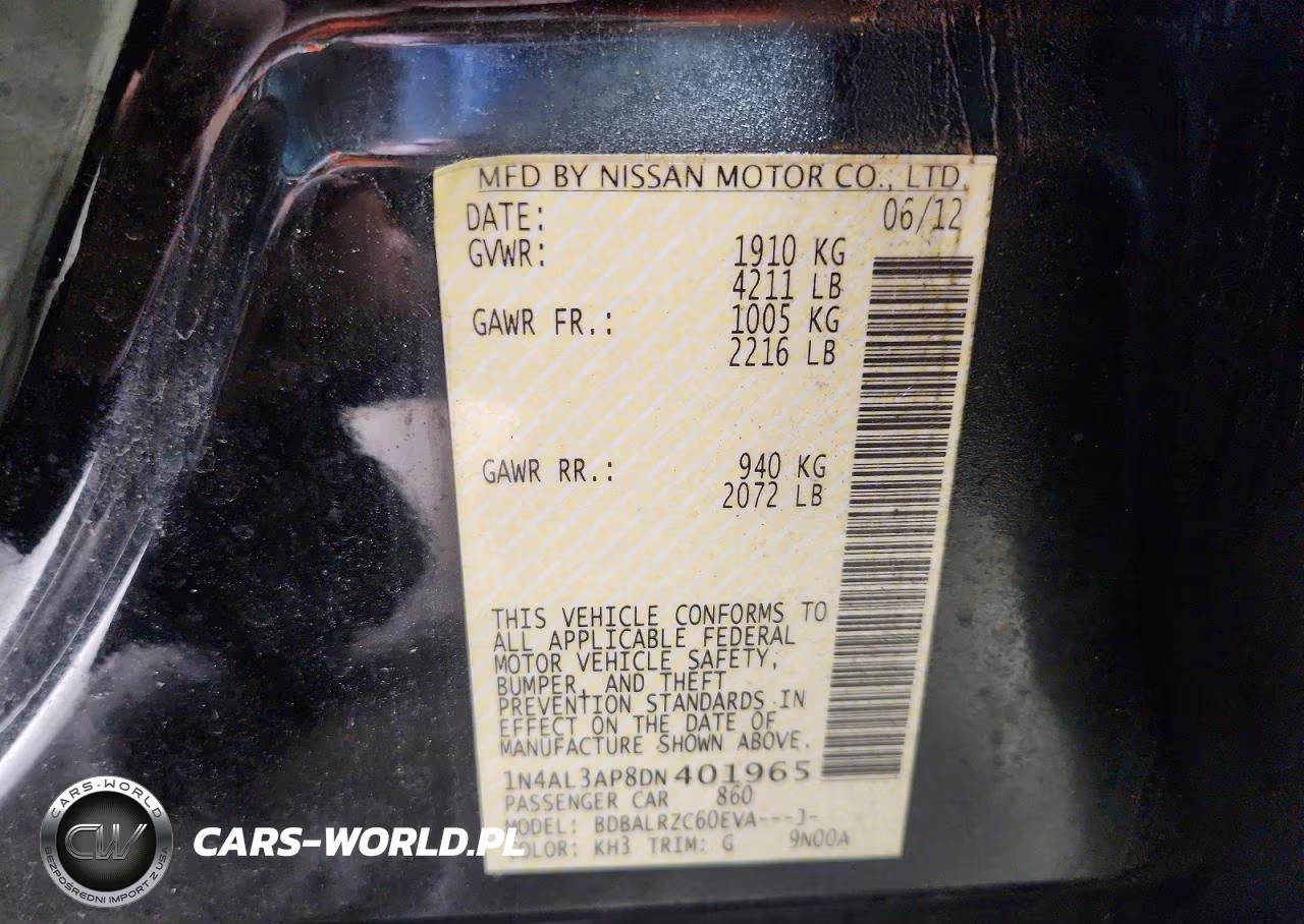 2013 Nissan Altima 2.5 VIN:1N4AL3AP8DN401965 - 12