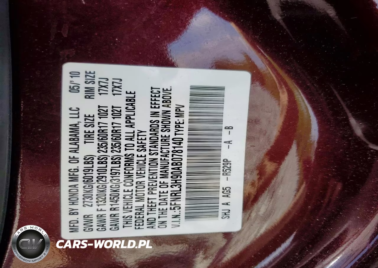 2010 Honda Odyssey Touring VIN:5FNRL3H90AB078140 - 13