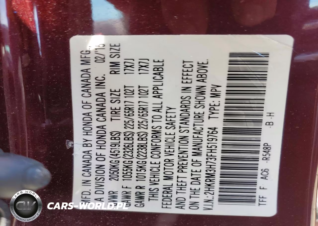 2015 Honda Cr-V Exl VIN:2HKRM3H73FH519764 - 12