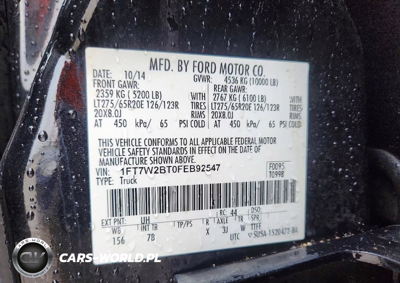 2015 Ford F250 Super Duty VIN:1FT7W2BT0FEB92547 - 13