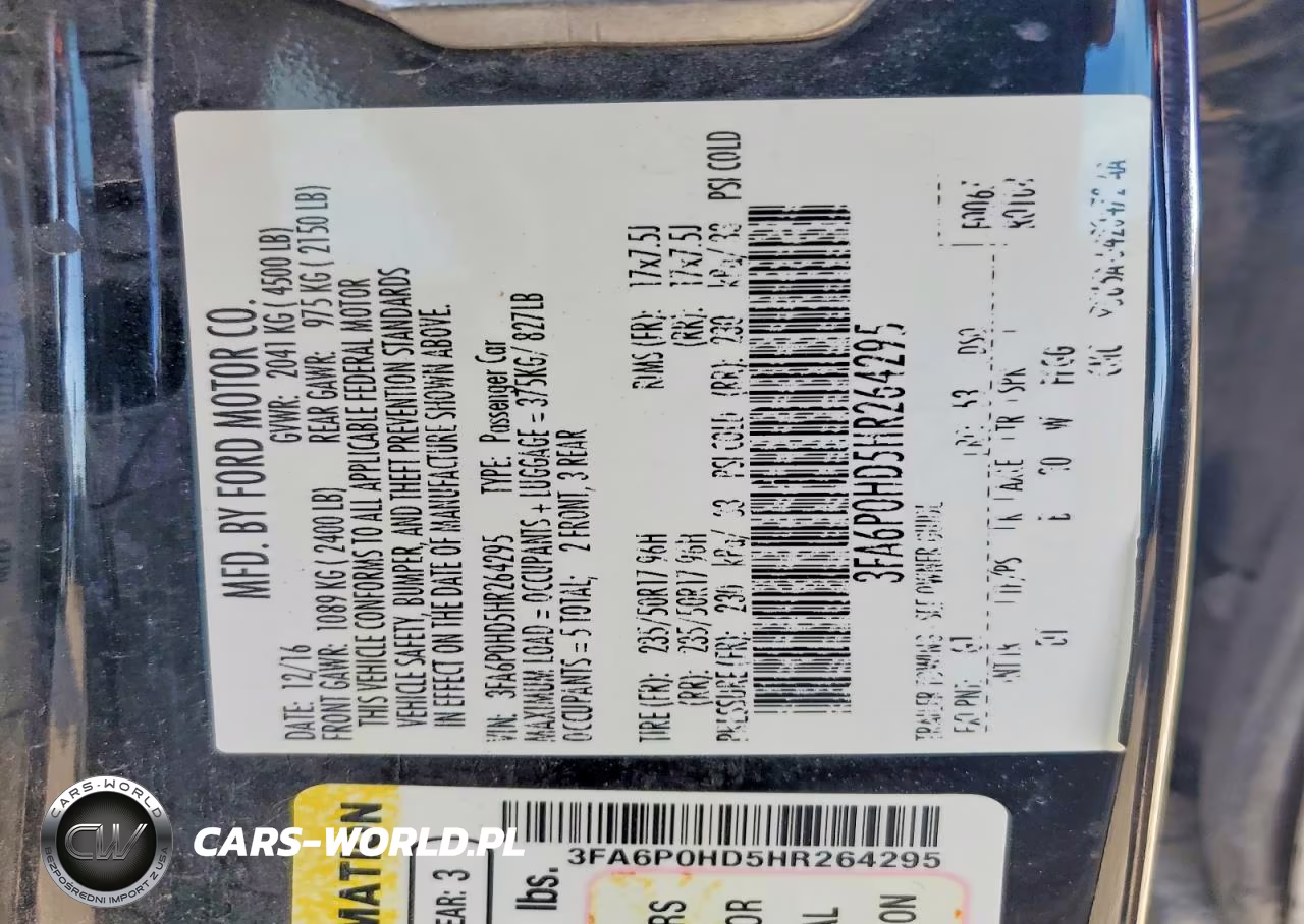 2017 Ford Fusion Se VIN:3FA6P0HD5HR264295 - 12