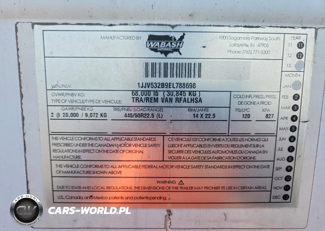 2014 Wabash Reefer Reefer Trl VIN:1JJV532B9EL788698 - 10