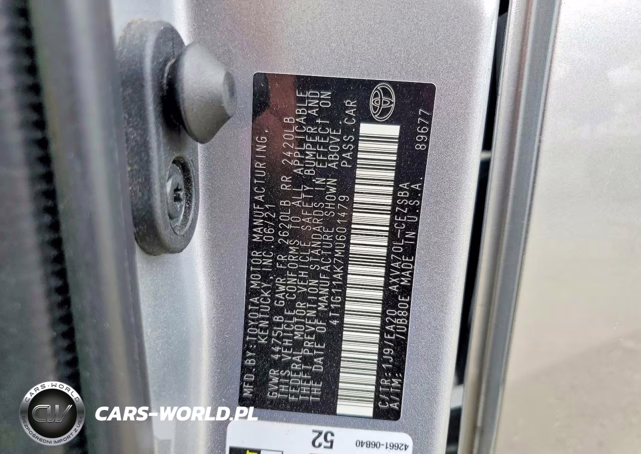 2021 Toyota Camry Se VIN:4T1G11AK7MU601479 - 12