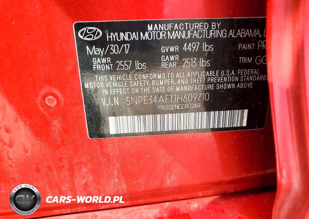 HYUNDAI SONATA SPO VIN:5NPE34AF1JH609710 - 12
