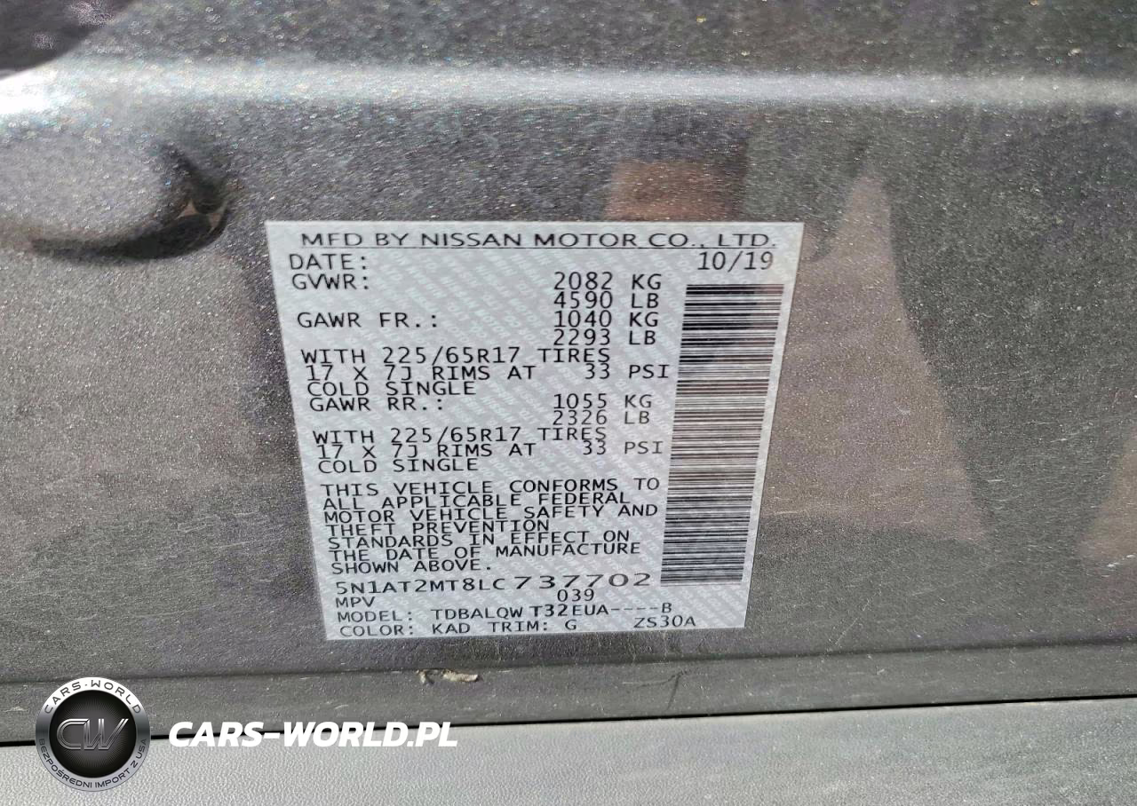 2020 Nissan Rogue Sv VIN:5N1AT2MT8LC737702 - 14