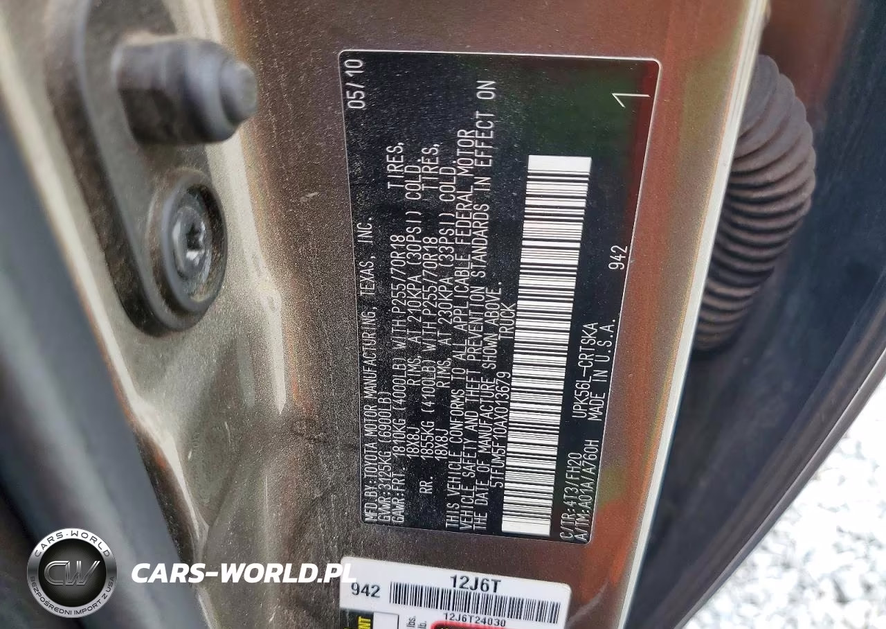 2010 Toyota Tundra Double Cab Sr5 VIN:5TFUM5F10AX013679 - 12