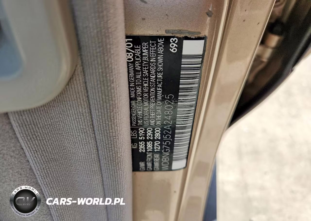 2002 Mercedes-Benz S 500 VIN:WDBNG75J52A248025 - 12