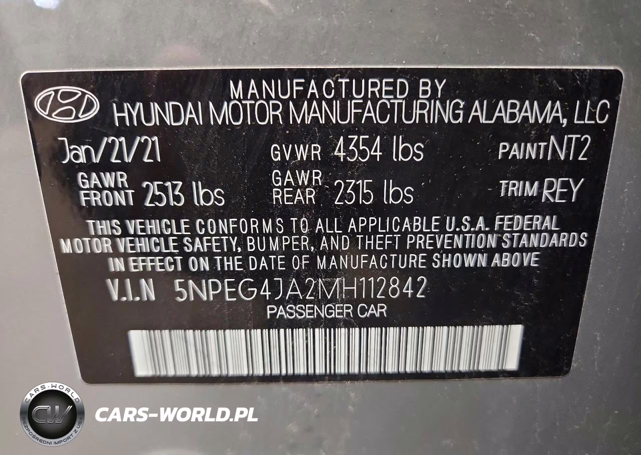 2021 Hyundai Sonata Se VIN:5NPEG4JA2MH112842 - 12