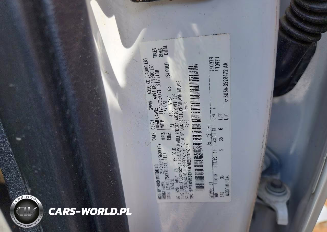 2021 Ford F350 Super Duty VIN:1FT8W3DT8MED04015 - 12