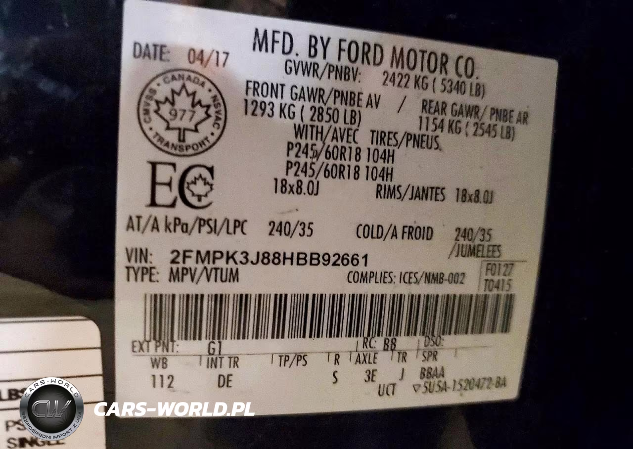 2017 Ford Edge Sel VIN:2FMPK3J88HBB92661 - 14